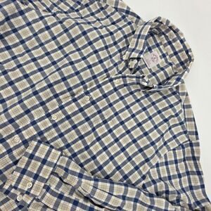 VTG Brooks Brothers Shirt Men Large Green Blue Plaid Business Casual Made in USA